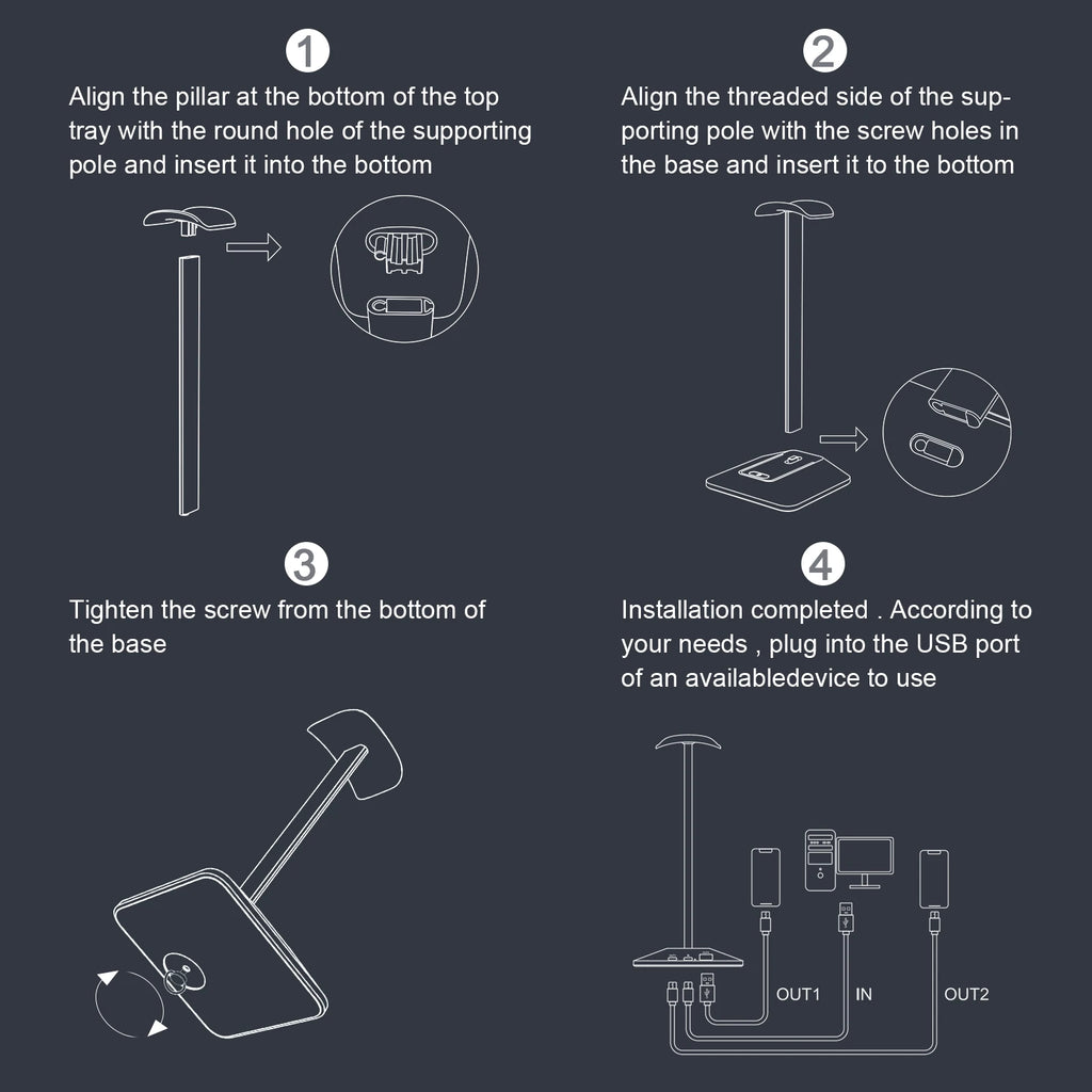 INIVEX Aura RGB Headset Stand with Dual USB Charging