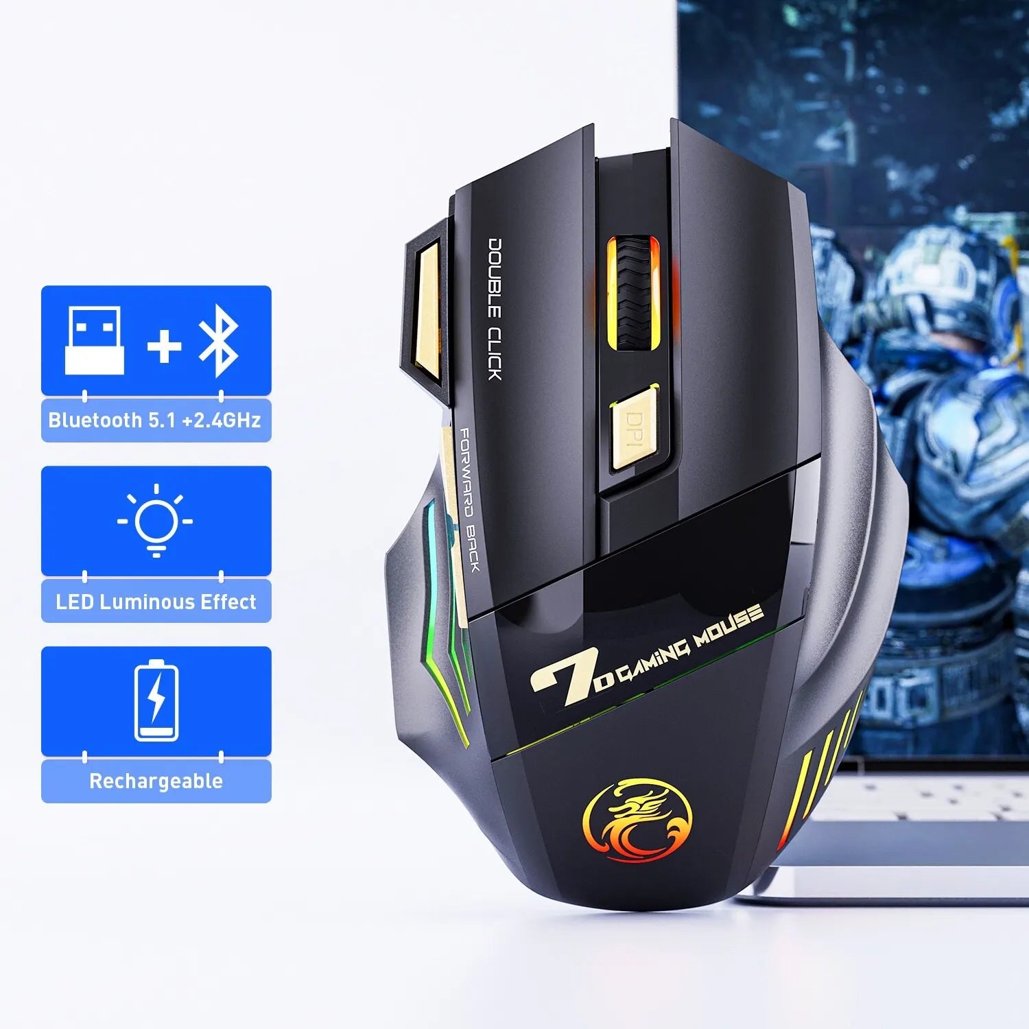 INIVEX SwiftClick Wireless Gaming Mouse