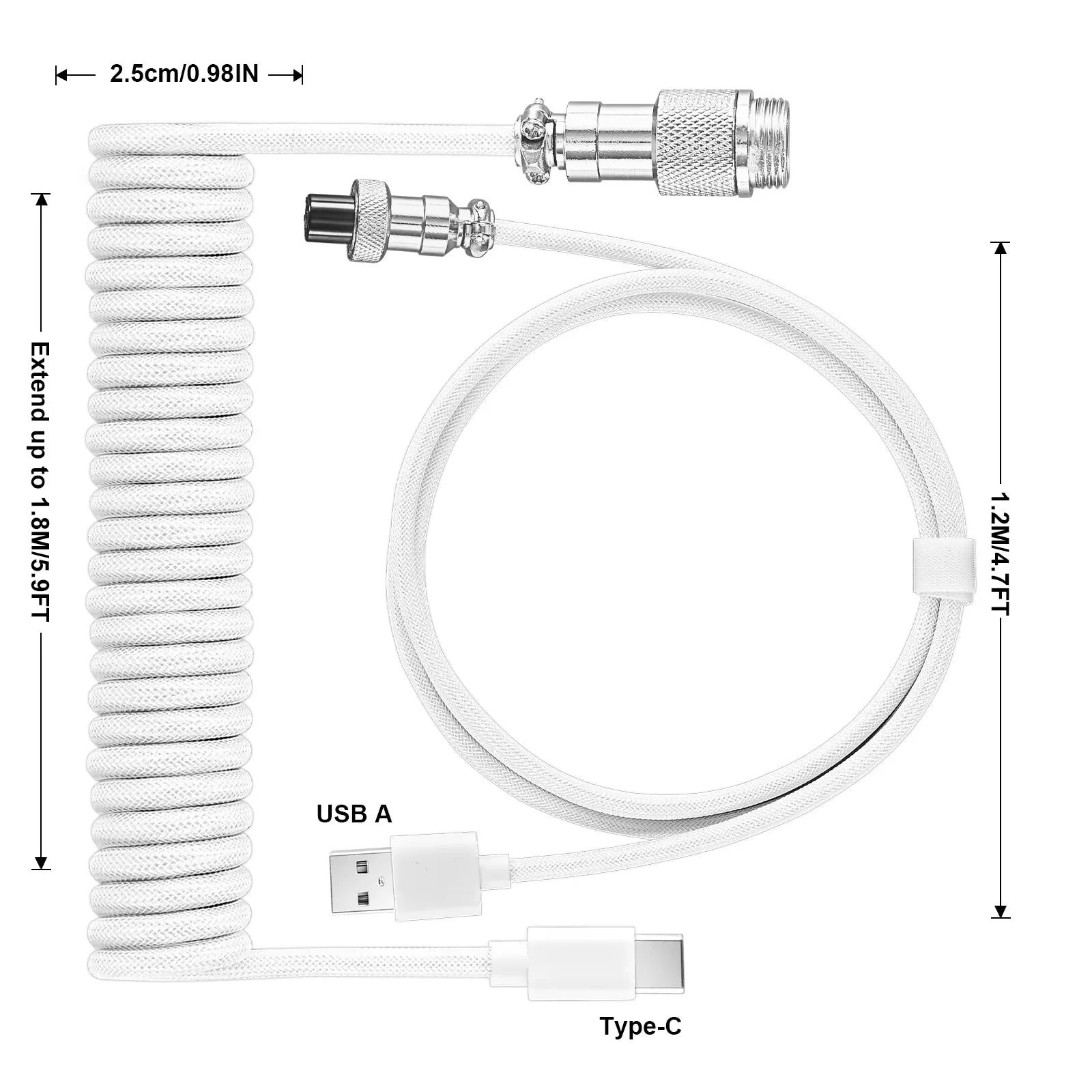 INIVEX CoilCord Keyboard Cable