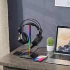 INIVEX Aura RGB Headset Stand with Dual USB Charging - INIVEX