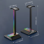 INIVEX Aura RGB Headset Stand with Dual USB Charging - INIVEX