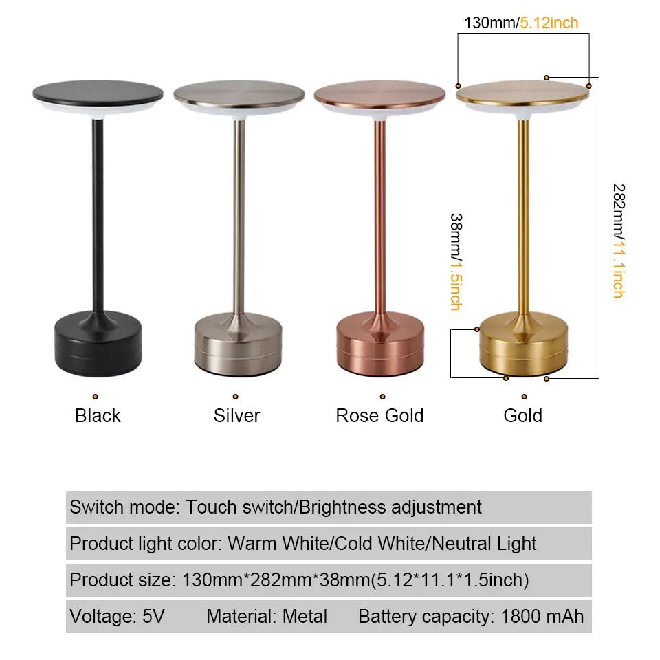 INIVEX Lumièra™ Touch Gold Table Lamp - INIVEX