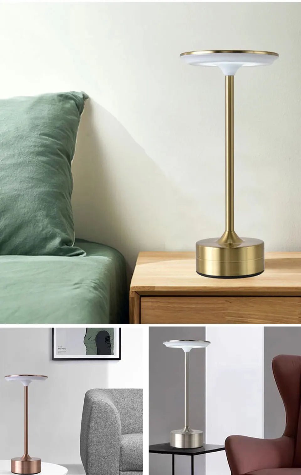 INIVEX Lumièra™ Touch Gold Table Lamp - INIVEX