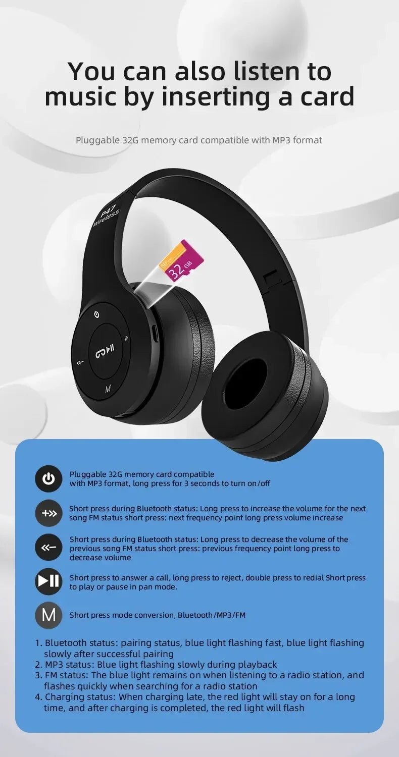 INIVEX NovaSound™ Fold Wireless Headphones - INIVEX