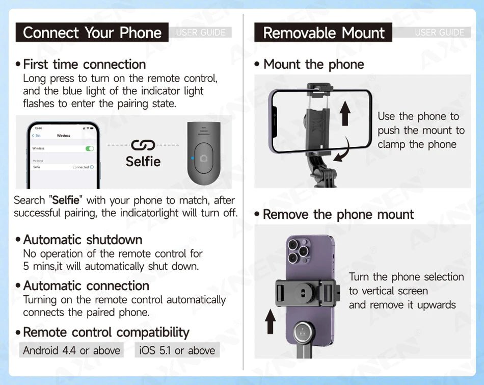 INIVEX SnapPro Bluetooth Selfie Stick - INIVEX