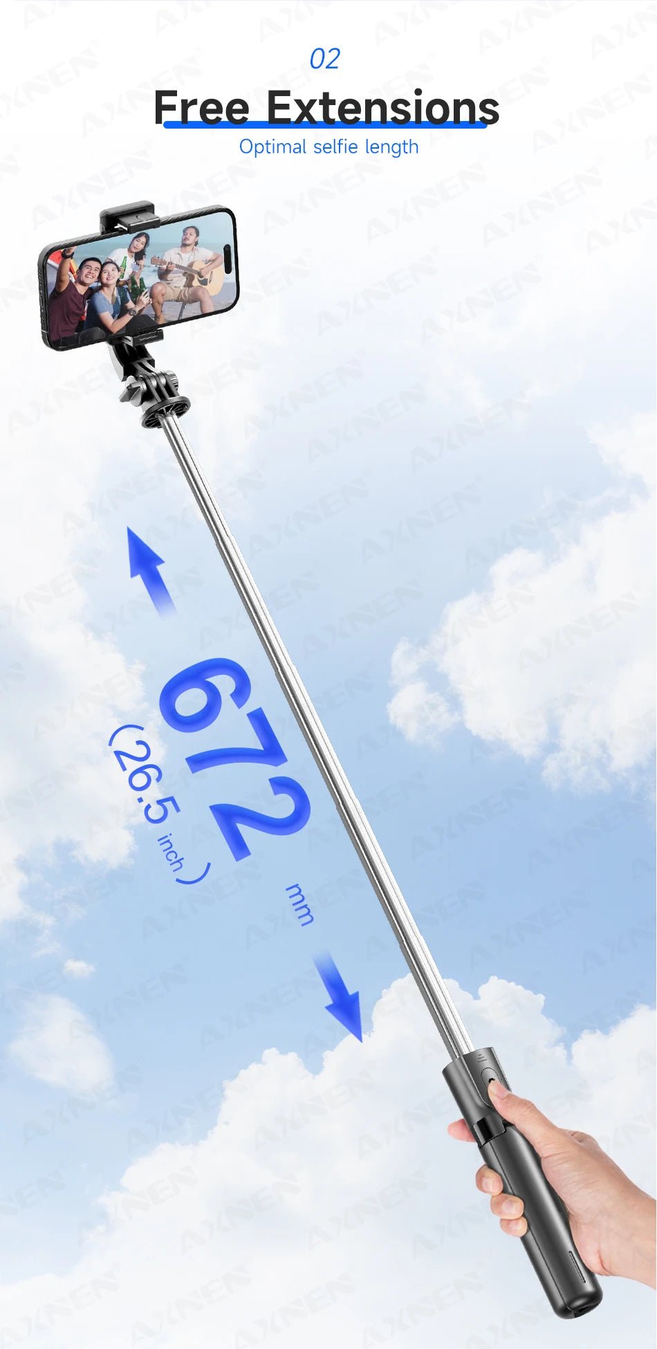 INIVEX SnapPro Bluetooth Selfie Stick - INIVEX
