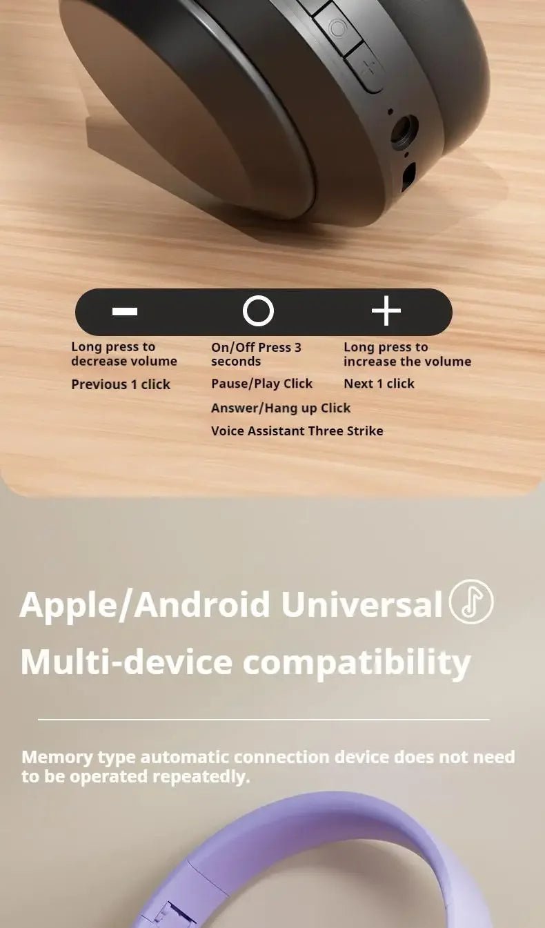 INIVEX Studio M5 Wireless Headphones – Immersive Stereo Sound - INIVEX